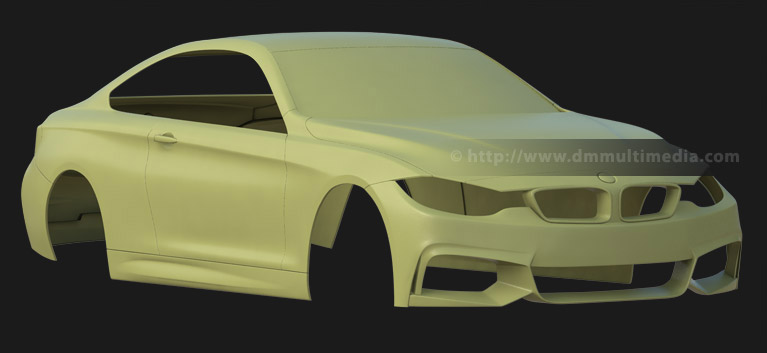 BMW F32 4 Series Coupe - clay render front view