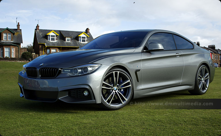 BMW F32 4 Series Coupe at the coast, low evening sun - Mineral Grey