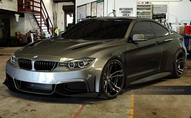 BMW F32 4 Series Coupe Wide Body in Mineral Grey at the Garage