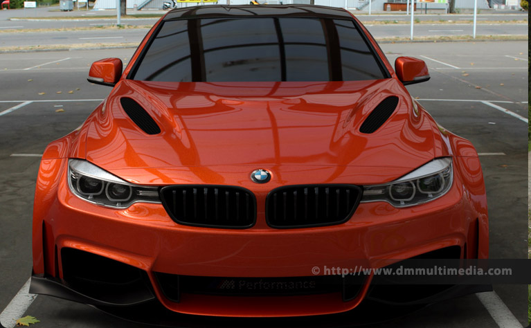 BMW F32 4 Series Coupe Wide Body, at the top of a Swiss hill