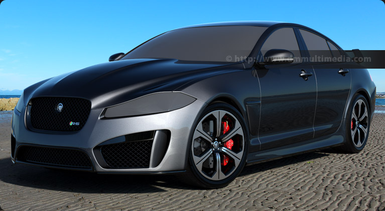 Early render with colour of the Jaguar, using modelled XFRS Alloy wheels