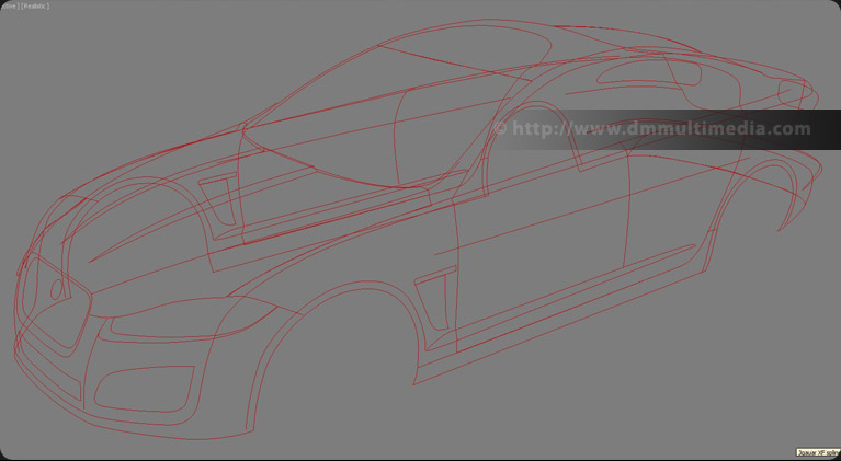 The 3D spline cage for the Jaguar was created using the 2D plans