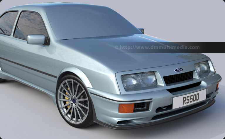Ford Sierra Cosworth RS500 - creating front lights, indicators, grills and testing Moonstone Blue paint