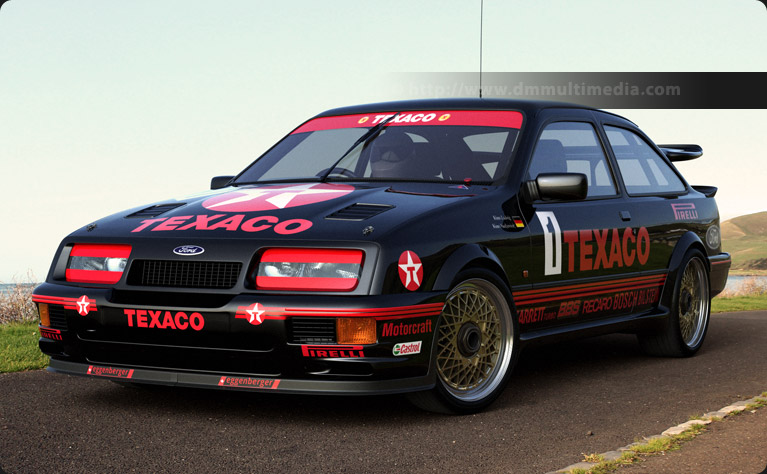 The Ford Sierra Cosworth RS500 Works racer at the coast