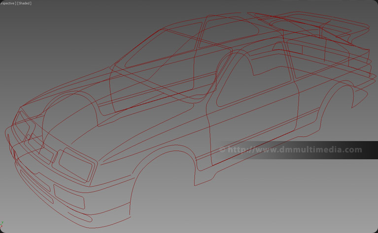 Ford Sierra Cosworth RS500 - Spline cage created to act as guides for modelling