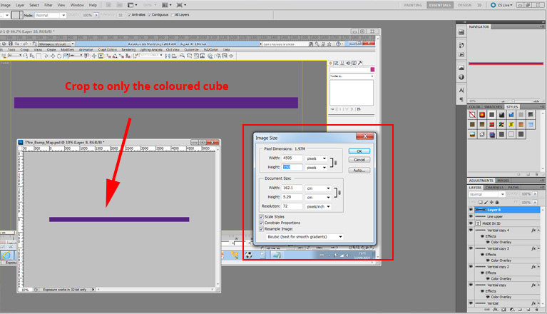 Inside Photoshop, crop the Box and scale until the image has a height of 150 pixels (or as large as you would like, larger gives better resolution)