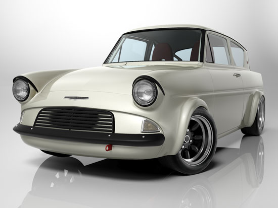 Studio shot of Ford Anglia