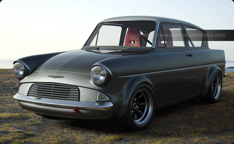 Silver Ford Anglia 105E