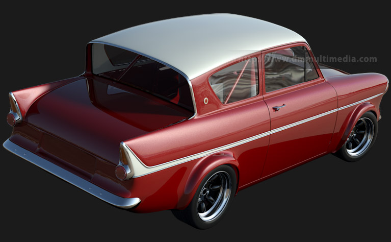 Red Ford Anglia 105E