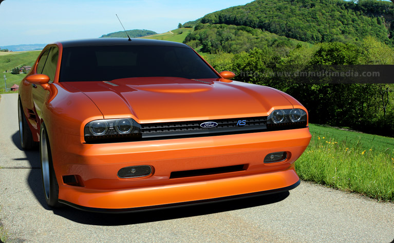 Ford Capri MK IV in Orange in the countryside