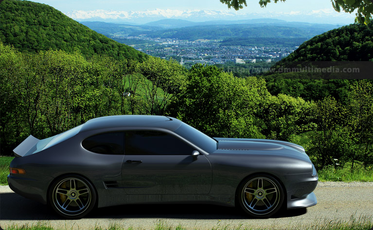 Ford Capri MK IV in Silver in the Swiss countryside