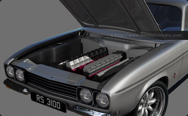 Capri MK1 RS - early creation of the details in the engine bay