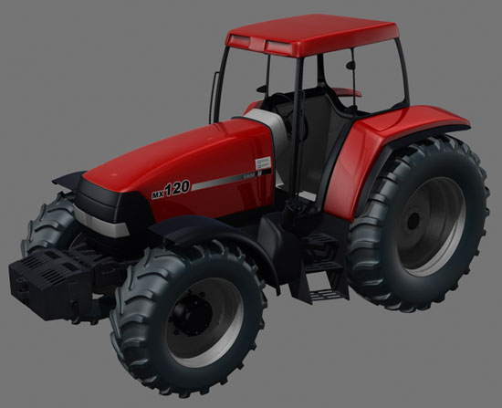 Higher view of the Case MX120 Maxxum Tractor