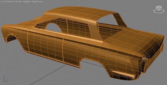 Wireframe rear view