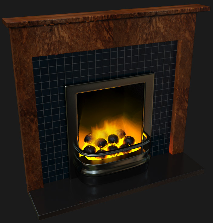 3ds max fireplace render tests