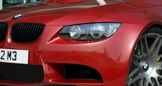 BMW E92 M3 in Red - Close-up