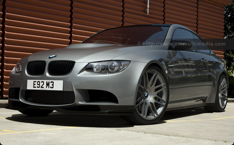 BMW E92 M3 at the office - low angle
