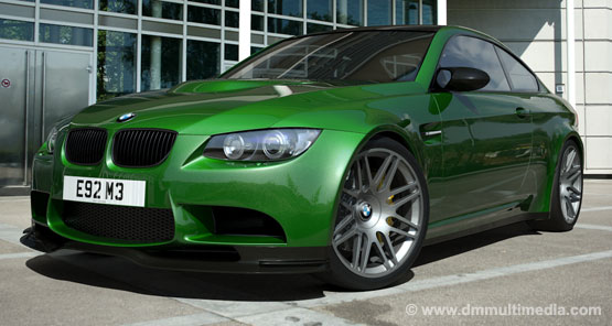 BMW E92 M3 in custom metallic green with 20 Alloy Rims