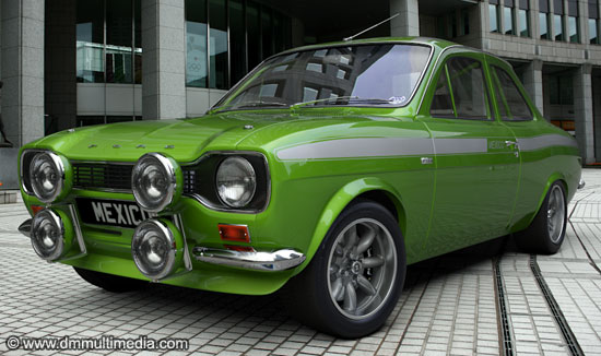 Escort MK1 Mexico in Le-mans green with contrasting white mexico stripes