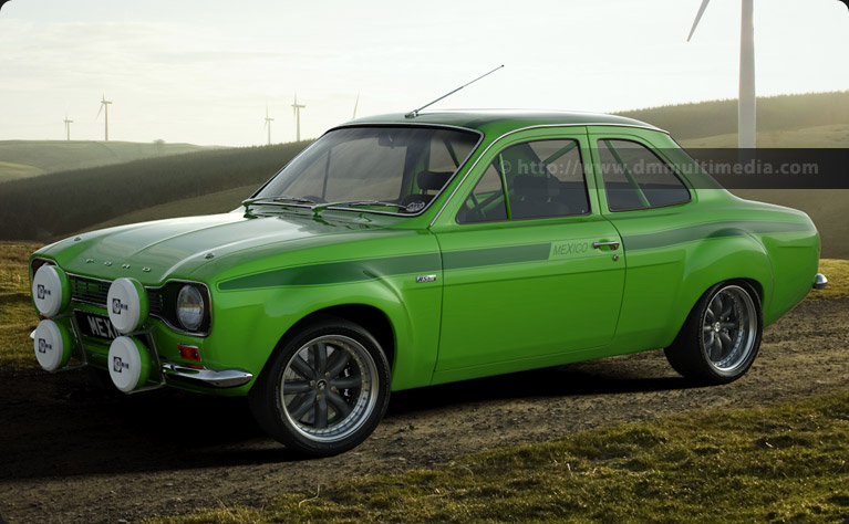 Escort MK1 Mexico Big WIng in Le Mans Green with Dark Green Stripes