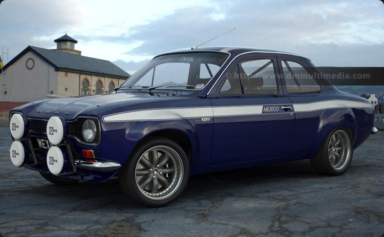 Escort MK1 Mexico in Navy Blue with White Stripes and 15" Image Alloys