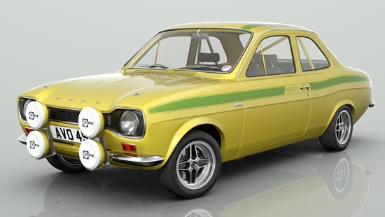 Escort MK1 Mexico in Daytona Yellow with Le Mans Stripes