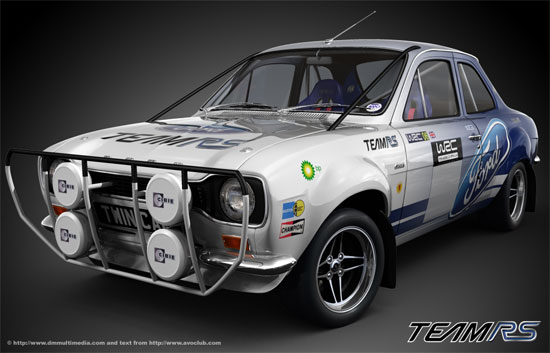 Works Escort in Safari Rally prep