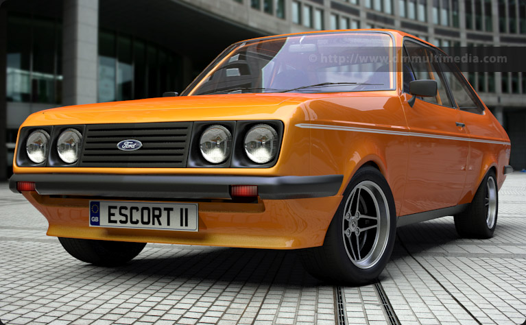 Escort MK2 RS2000 in Electric Orange Metallic, 7" RS alloy wheels