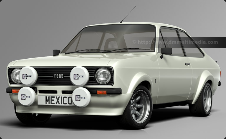 Escort MK2 RS1800 with Forest Arches in White with Motorsport Blue flashes