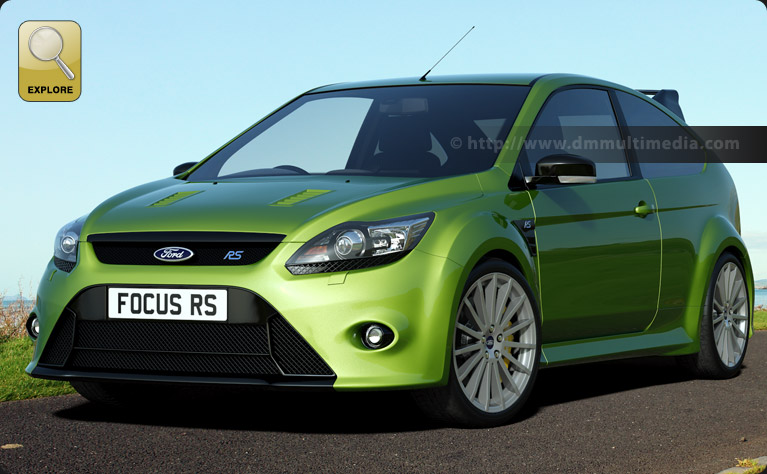Ford Focus MK2 in ultimate green by the coast