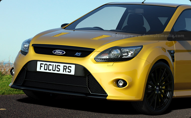 Ford Focus MK2 in Mustard Yellow with gloss black wheels