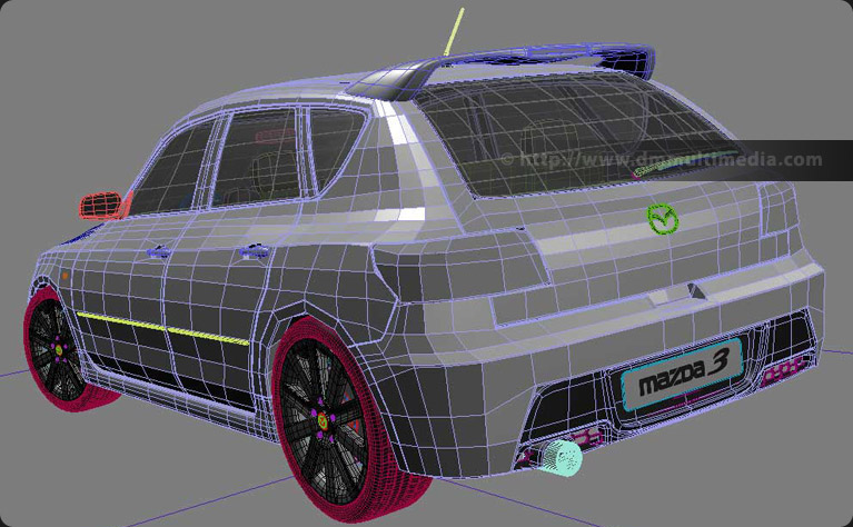 Mazdaspeed 3 computer model - polygon view