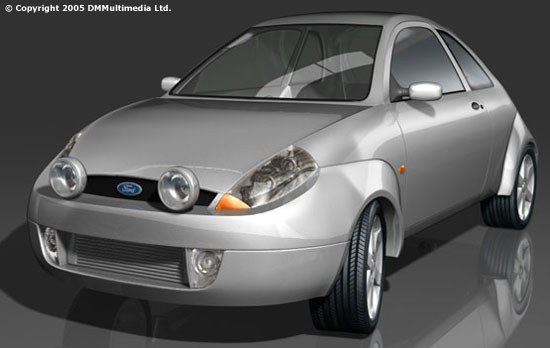 Older render of the Ford Sport Ka model in Silver Xenon Headlights