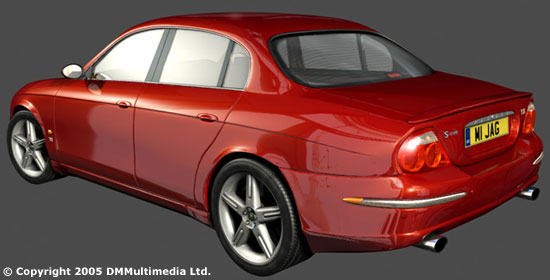 Jaguar S-Type model rear 3/4 red