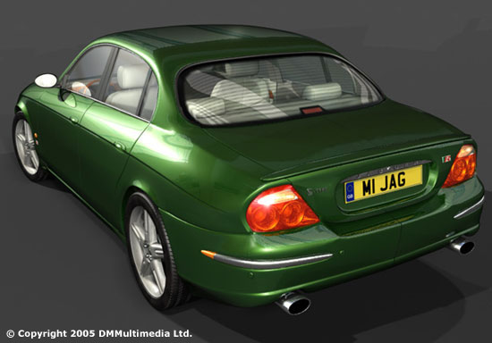 Jaguar S-Type model rear 3/4 british racing green