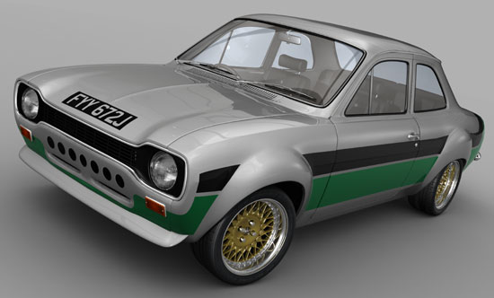 Classicford Project Escort MK1 final 3D colour scheme splitrim BBS