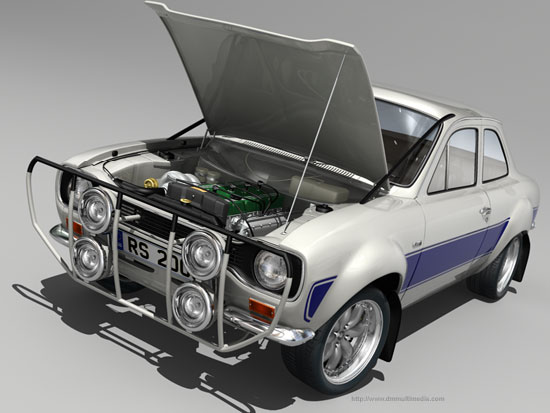 MK1 Escort RS2000 Bubble Big Wing Engine Shot available as Escort MK1