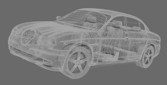 Jaguar S-Type model wire frame model