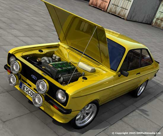 Signal Yellow Escort MK2 Mexico fitted with a Cosworth engine