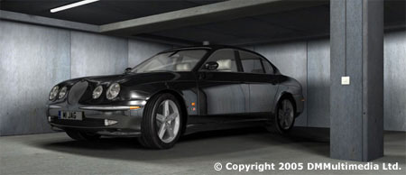 Jaguar S-Type model in garage