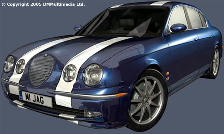 Jaguar S-Type model with twin stripes