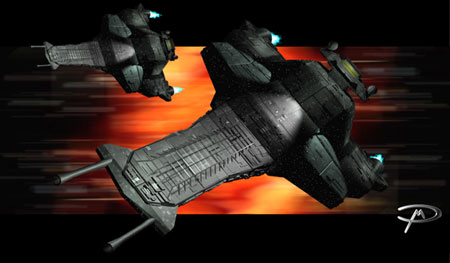 Sci-Fi battle cruiser view 1