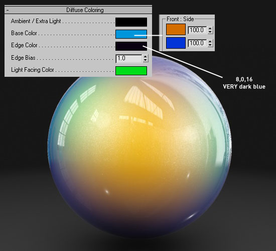 Mental Ray Car Paint Diffuse colour settings