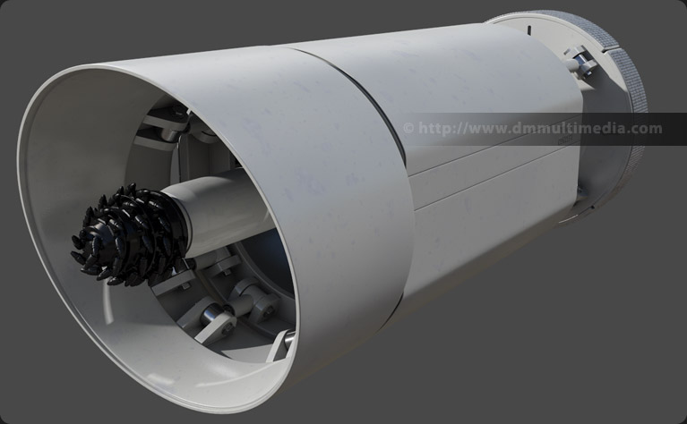 Scientific illustration - Tunnel Boring Machine (TBM)