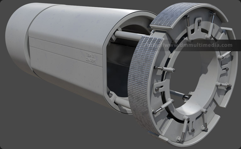 Scientific illustration - Tunnel Boring Machine (TBM)