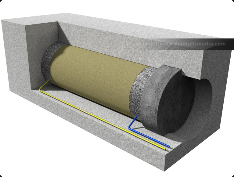 Scientific illustration - Sand bentonite plug