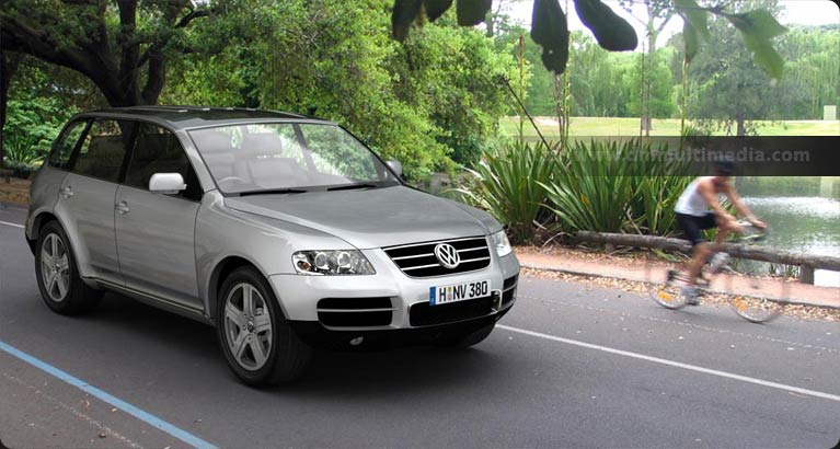 VW Touareg in the park