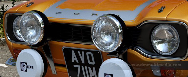 Car Headlight Textures as above rendered in a sunny environment