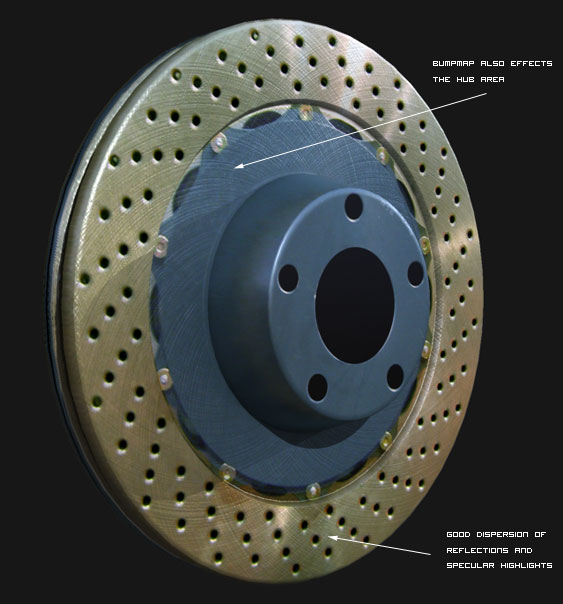 Mental Ray Brake Disc texture with Bump Map