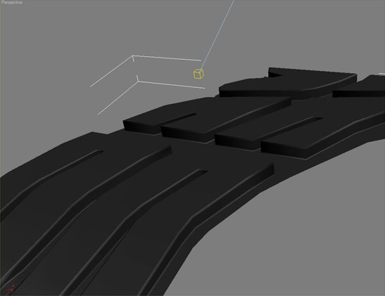 Tread block with smoothing groups